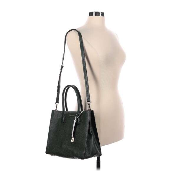 MICHAEL KORS STUDIO Mercer Moss Green Leather Large Convertible Tote Bag - Picture 2 of 13